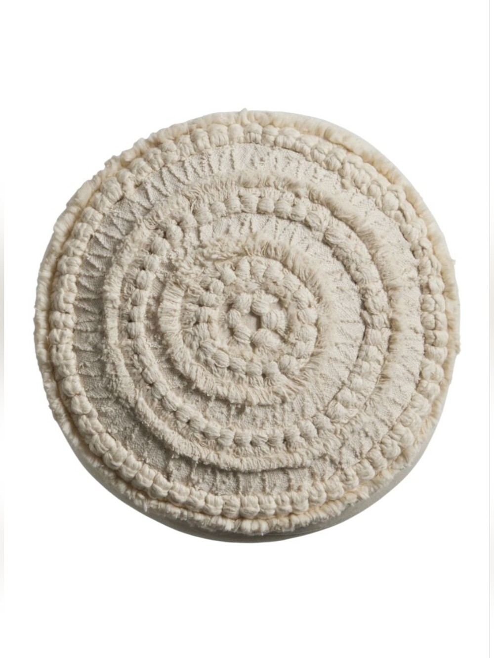 World Market Tufted Concentric Circle Ivory Throw Pillow